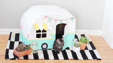 Create a Charming Vintage Cat Camper from Cardboard Boxes – Step-by-Step DIY Guide