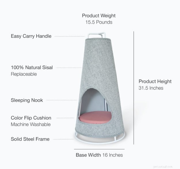 WISKI Launches The Cone: Modern Vertical Scratching Post & Bed for Cats