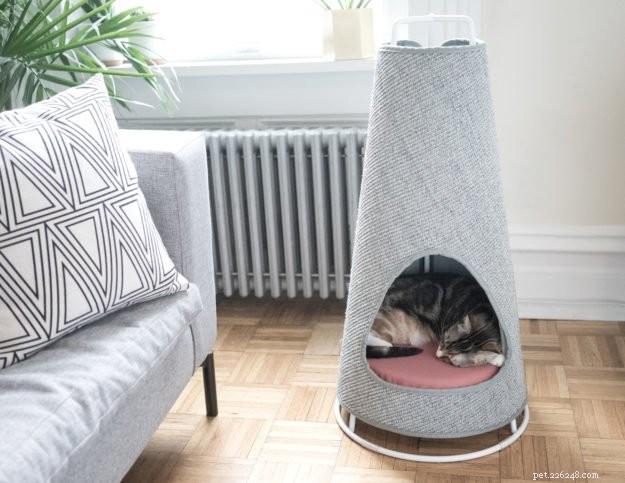 WISKI Launches The Cone: Modern Vertical Scratching Post & Bed for Cats