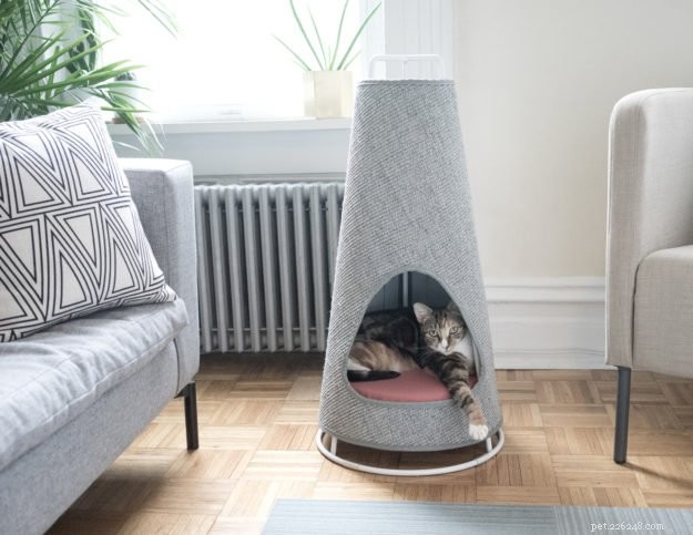 WISKI Launches The Cone: Modern Vertical Scratching Post & Bed for Cats