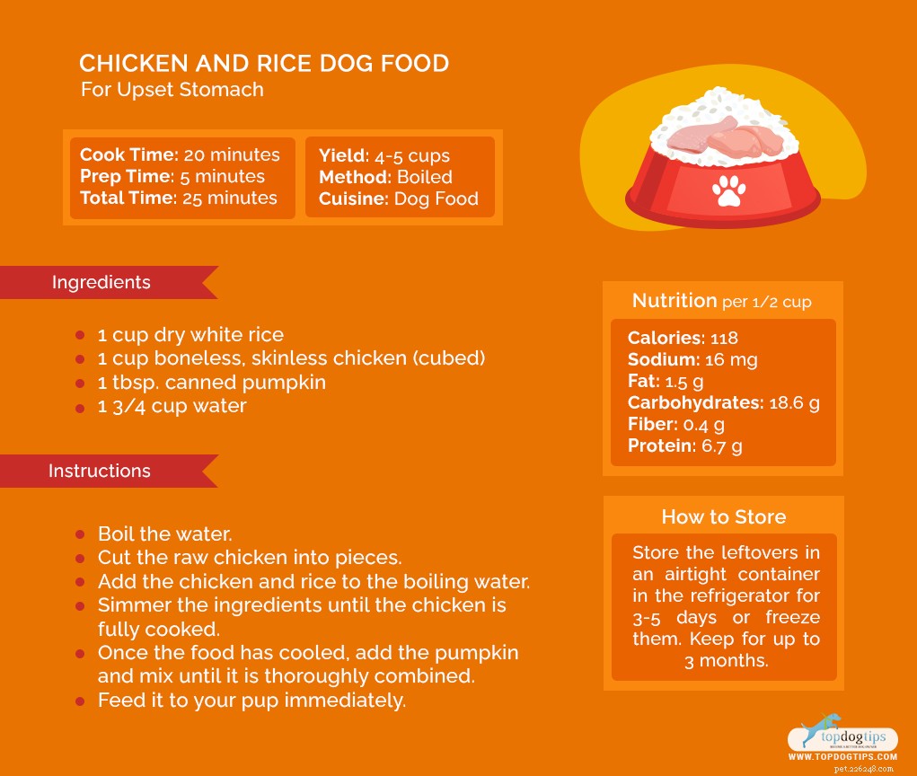 Gentle Chicken & Rice Diet for Dogs with Upset Stomachs