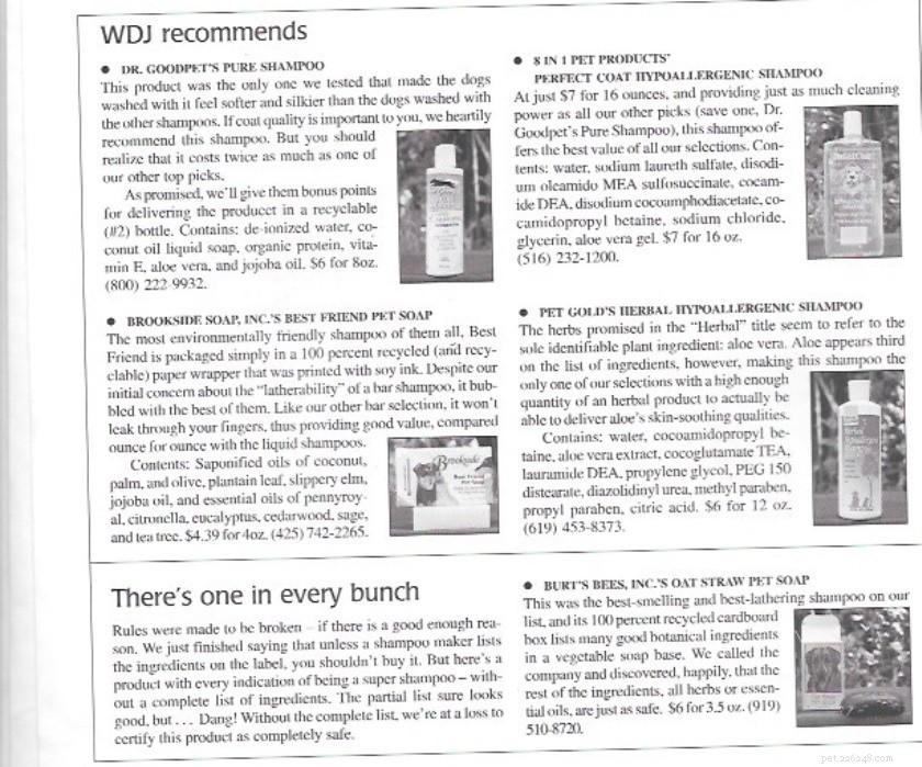 Expert Dog Shampoo Review: Whole Dog Journal s Top Picks