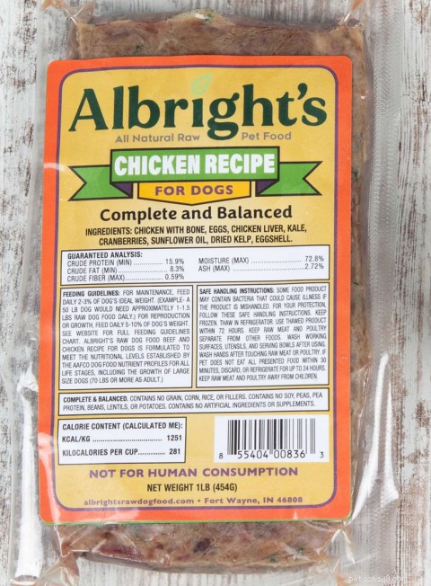 Albright’s Raw Pet Food Voluntarily Recalls Chicken Recipe for Dogs Over Potential Salmonella