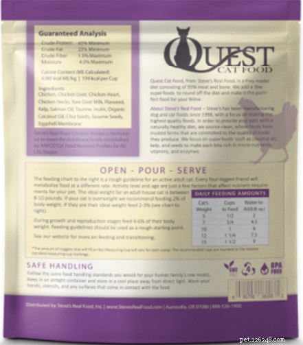 Go Raw LLC Expands Recall of Quest Frozen Cat Food Over Low Thiamine Levels