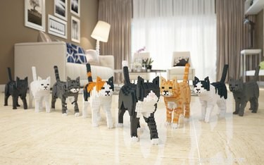 고양이와 강아지의 실물 크기 LEGO 조각품은 당신의 마음을 사로잡을 것입니다