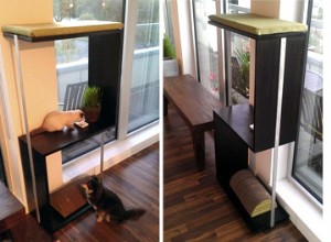 DIYのモダンな猫の家具のアイデア 