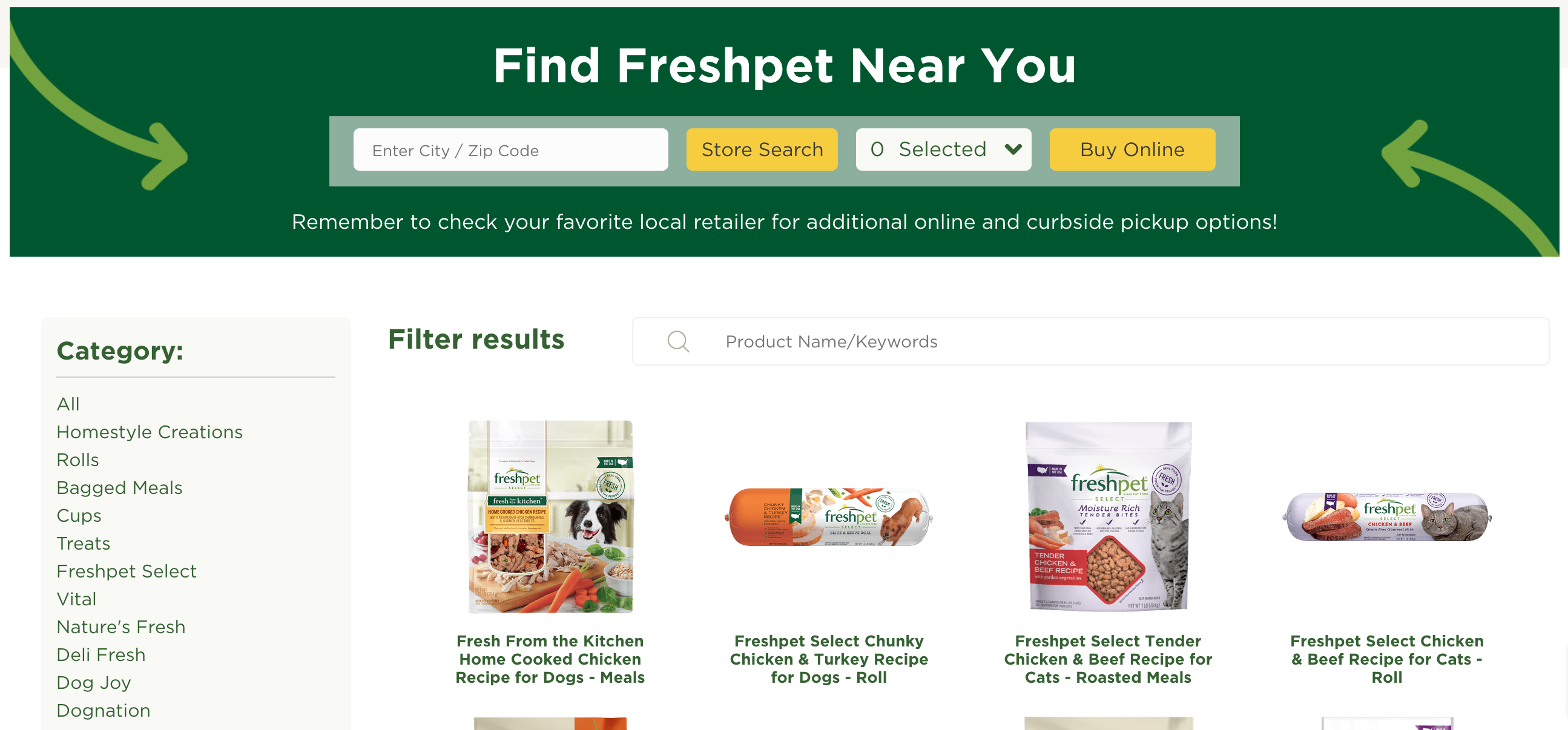 Como encontrar lojas de alimentos Freshpet perto de você