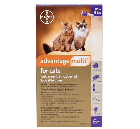 Advantage Multi For Cats:복용량, 안전 및 부작용