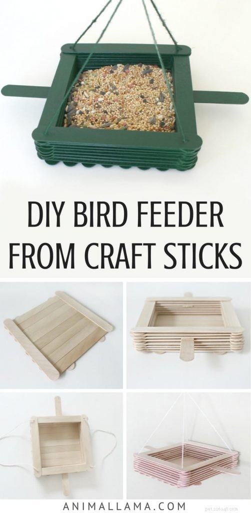 Eays DIY Vogelvoederhuis gemaakt van knutselstokken