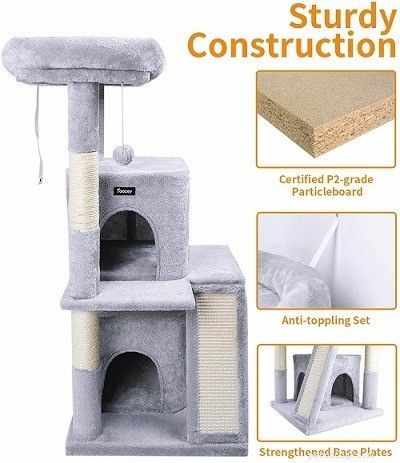 Toozey Multi-Level Cat Condo with Scratching Post 리뷰