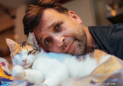 O pai de gato Philip Bloom não tem vergonha de ser um amante moggy