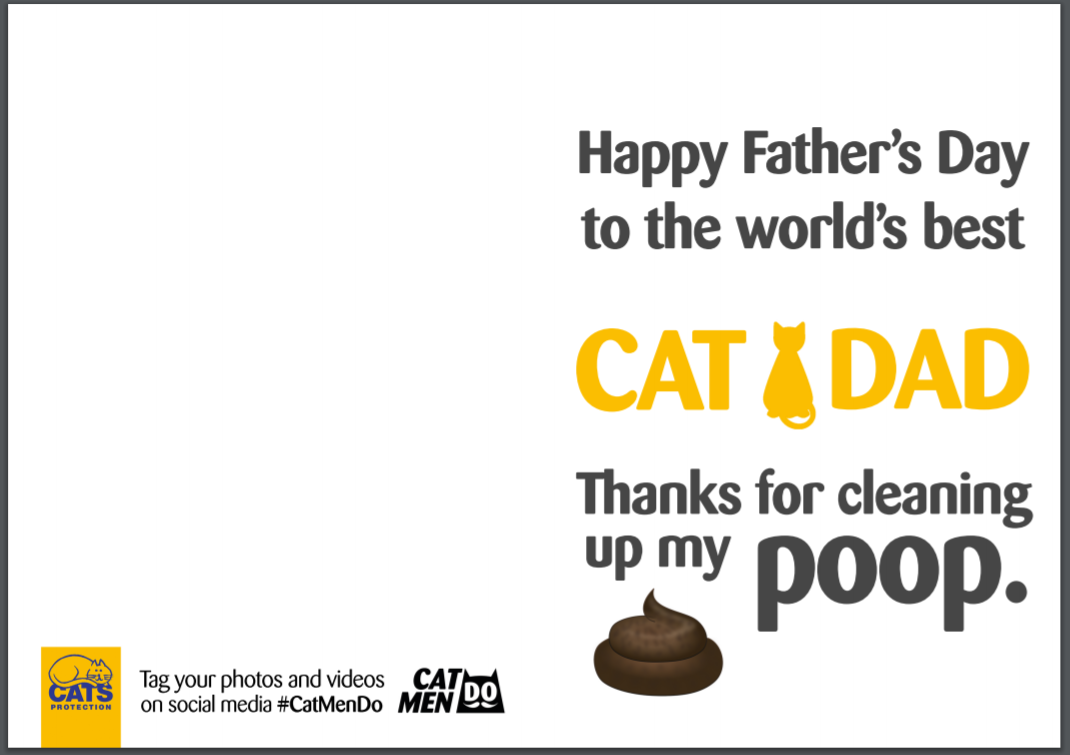 父の日の猫をテーマにしたカード。 