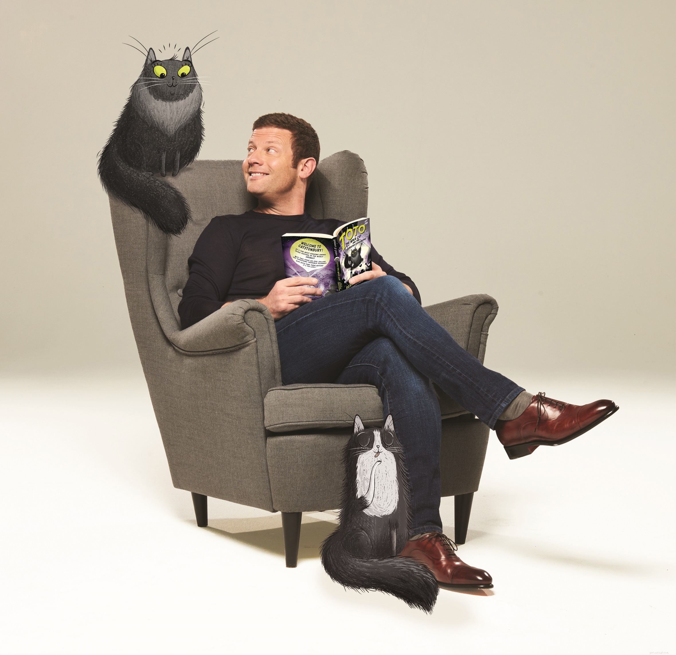 Per celebrare il lancio del suo nuovo libro Toto the Ninja Cat, Dermot O Leary risponde alle domande di Cats Protection e dei giovani fan dei gatti 