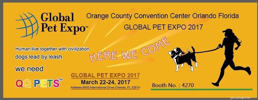 강아지 목걸이 및 목줄 공장:QQpets는 2017 글로벌 애완 동물 엑스포에 참석합니다
