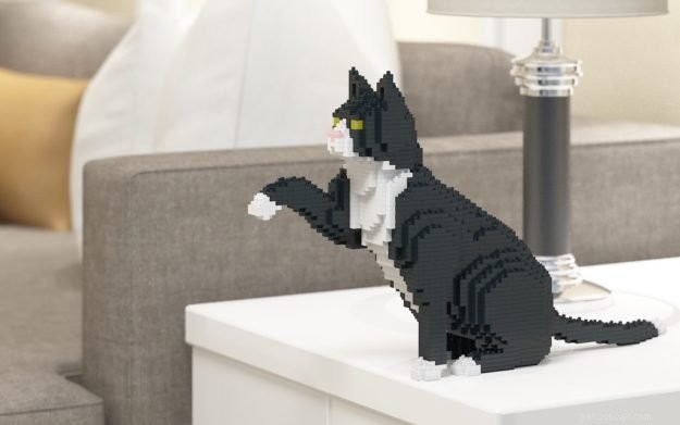 Kattskulpturer från Legos