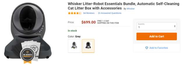 이 Litter Robot 3 할인에 $75 할인 - 이 번들 제안을 잡아라!