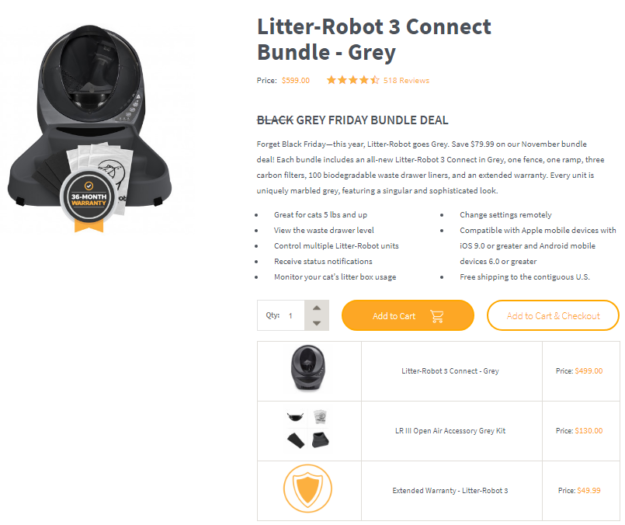 Litter-Robot 3 Open Air Nova cor – CINZA!