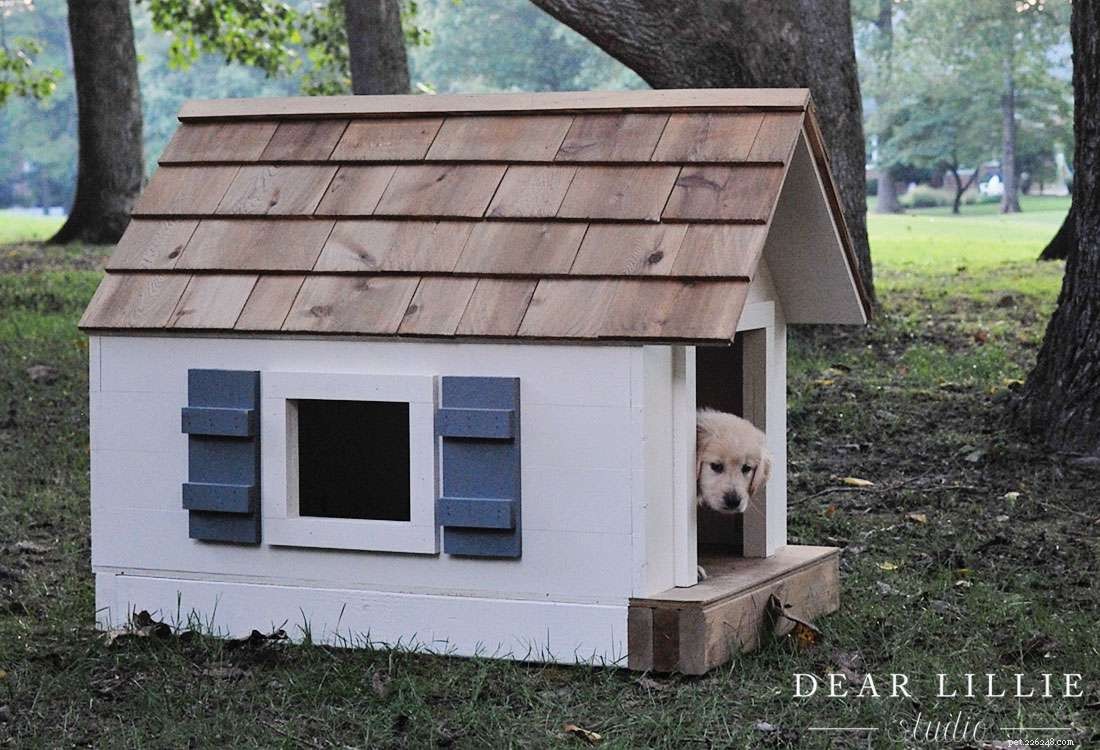 誰でも作成できる14の無料DIY犬小屋プラン 