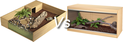 Schildpadtafels versus ingesloten vivariums