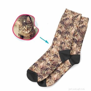 Chaussettes chat personnalisées par Printsfield