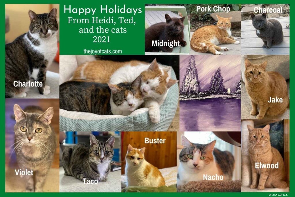 Carta anual do gato do feriado de 2021