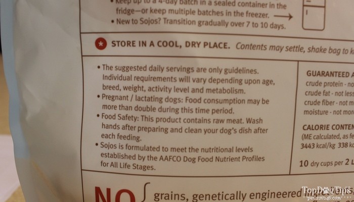 Etiketten voor hondenvoer nauwkeurig lezen