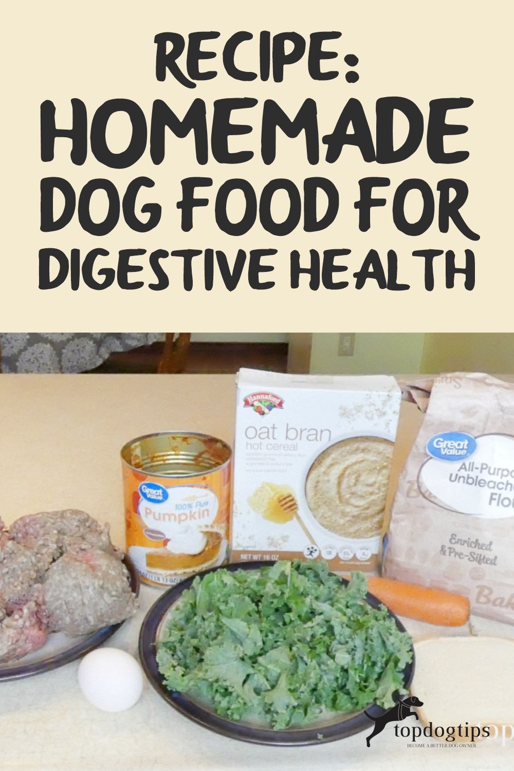 Recette :Nourriture maison pour chien pour la santé digestive