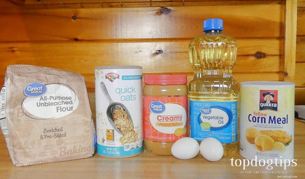 조리법:땅콩 버터와 개용 옥수수 비스킷