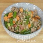 Receita:Comida caseira para cachorro com carne moída e vegetais