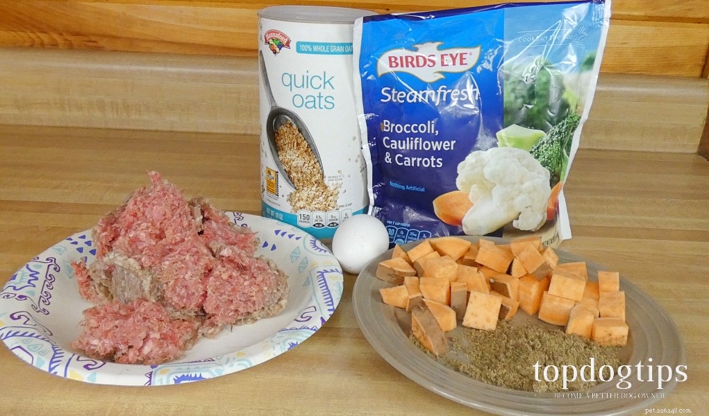 레시피:간 쇠고기를 곁들인 균형 잡힌 수제 개밥
