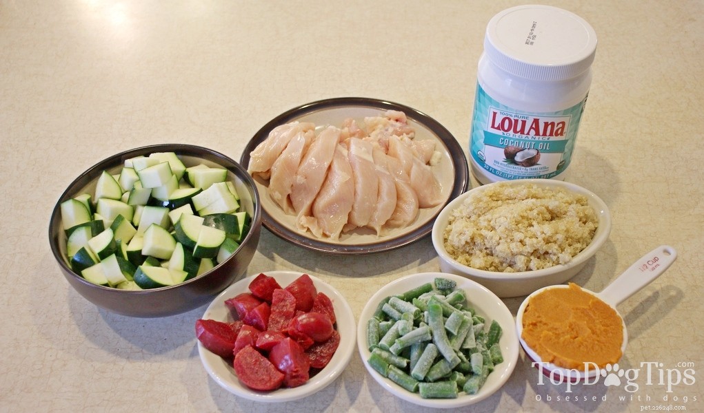 레시피:닭고기를 곁들인 가장 건강한 수제 개밥