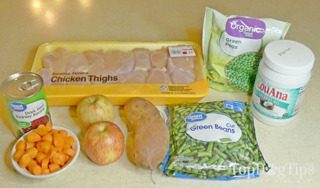 레시피:닭고기 및 야채 슬로우 쿠커 개밥