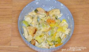 레시피:닭고기와 야채를 곁들인 오트밀 개밥 식사