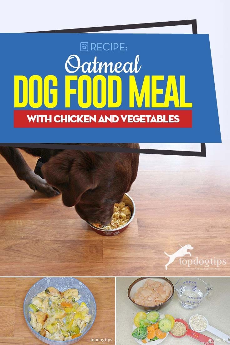 Recette :Nourriture pour chien à l avoine avec poulet et légumes
