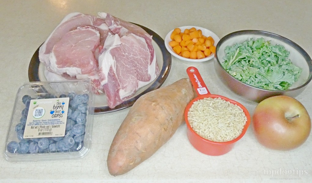 Receita:Jantar frutado de carne suína para cães