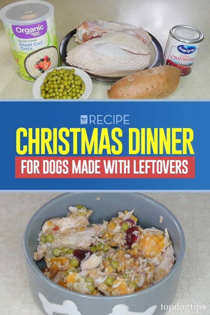 Recette :Dîner de Noël pour chiens fait avec des restes