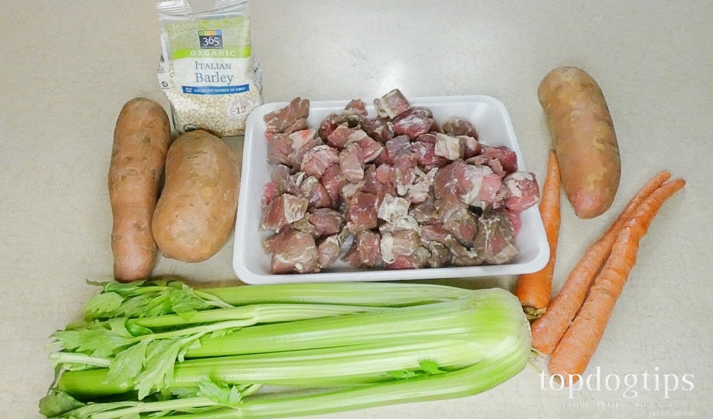Recept:stoofpot van rundvlees en gerst voor honden