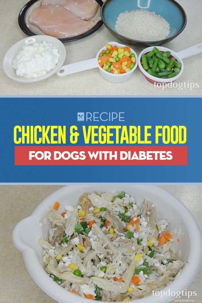 Receita:Comida de frango e vegetais para cães com diabetes