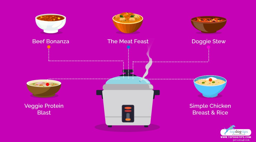 5가지 집에서 만든 뚝배기 개밥 요리법
