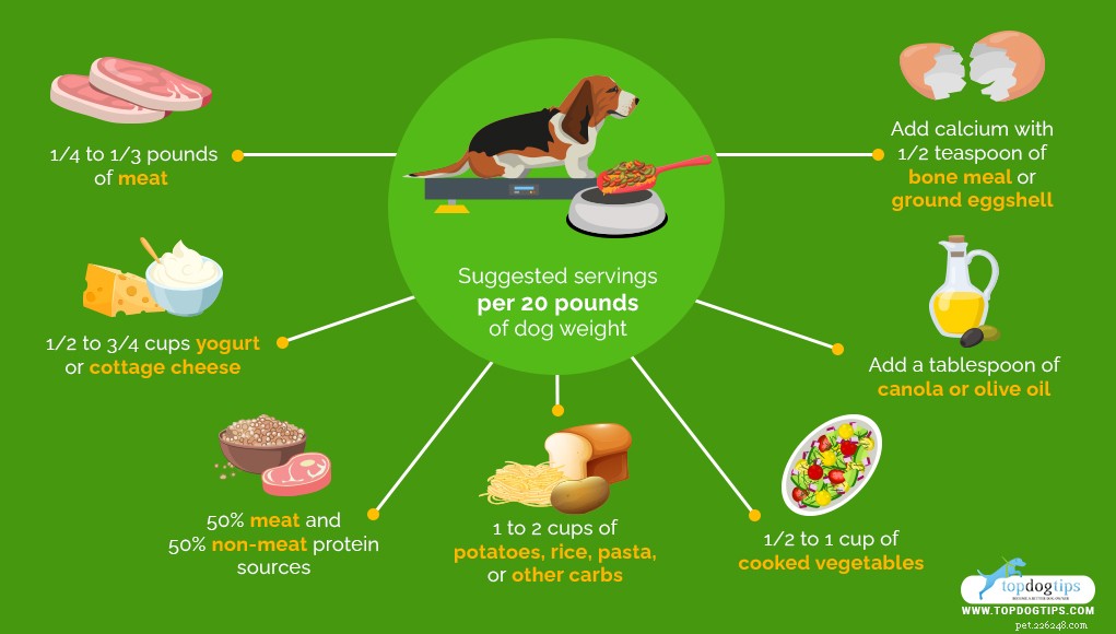 Quanto cibo per cani fatto in casa da nutrire al tuo cane