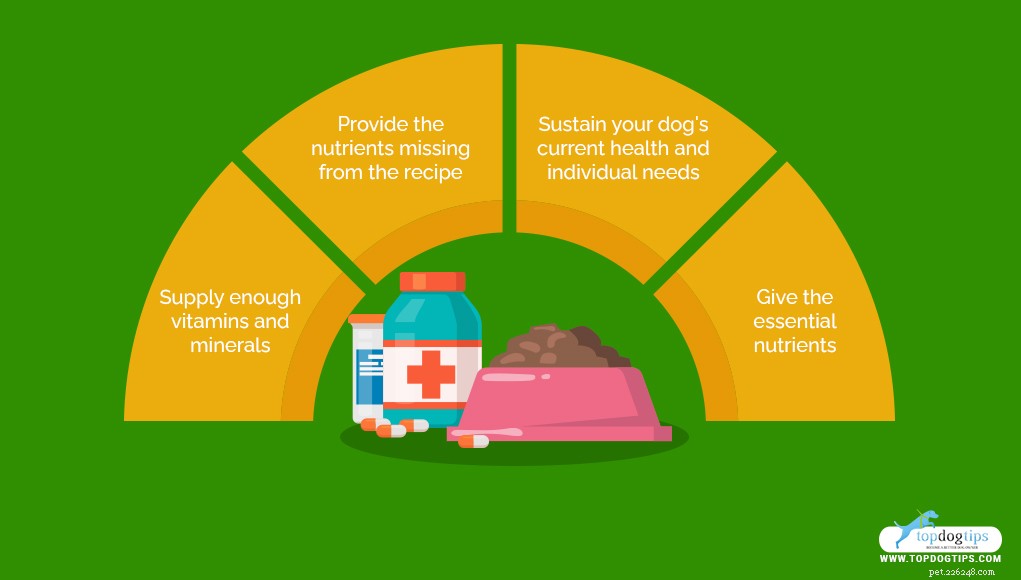De hondensupplementen voor zelfgemaakte hondenvoermaaltijden die je nodig hebt