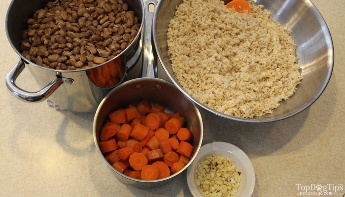 Ricetta di cibo per cani fatto in casa a basso contenuto proteico