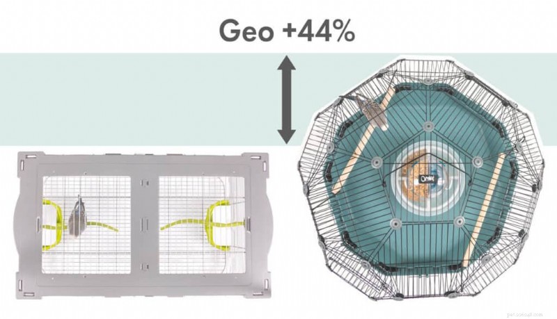 Cage à oiseaux Geo‑Dome Omlet :design moderne, espace de vol supplémentaire et faible entretien pour les petits oiseaux 